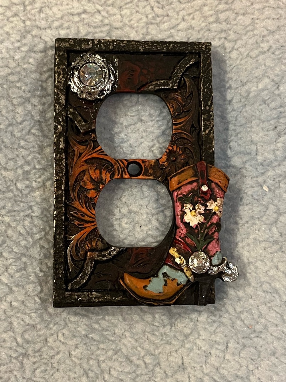 Rustic Western Double Outlet Cover